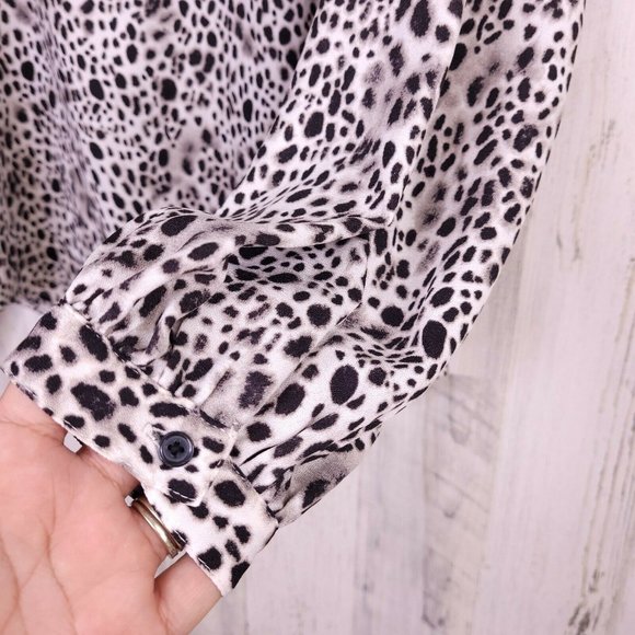 A New Day Slim Fit Leopard Print Bishop L/S Blouse - Picture 7 of 10